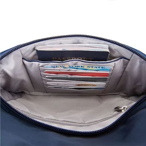 Travelon RFID Anti-Theft Essential Messenger Bag Midnight Blue travel bag new - Picture 12 of 16